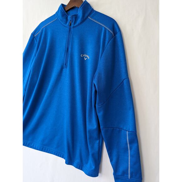 Callaway Mens 1/4 Zip Pullover Long Sleeve Mock Neck Royal Blue Shirt Size Large - Picture 2 of 7